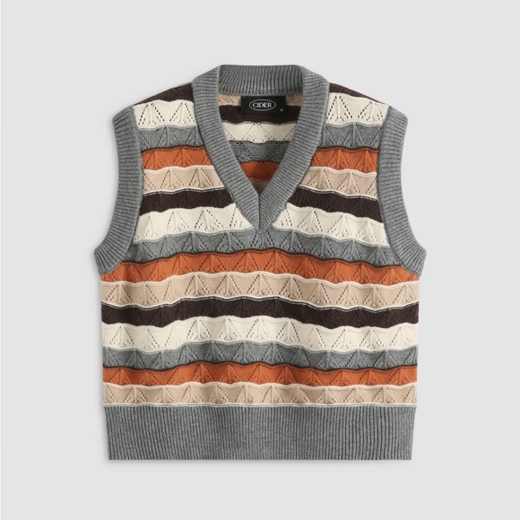 Cider Jackets & Coats New Cider Sunset Striped Knit Vest Nwt Poshmark